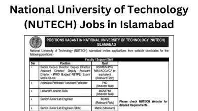 National University of Technology (NUTECH) Jobs in Islamabad