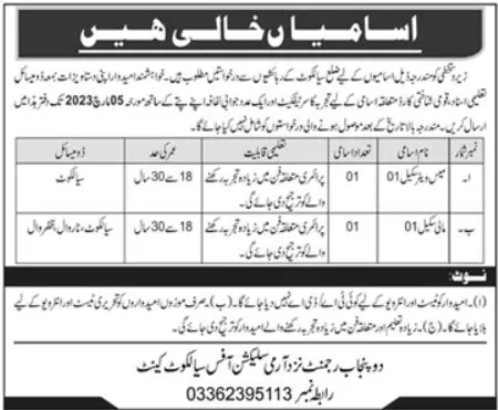 Pakistan Army Jobs 2023 ads