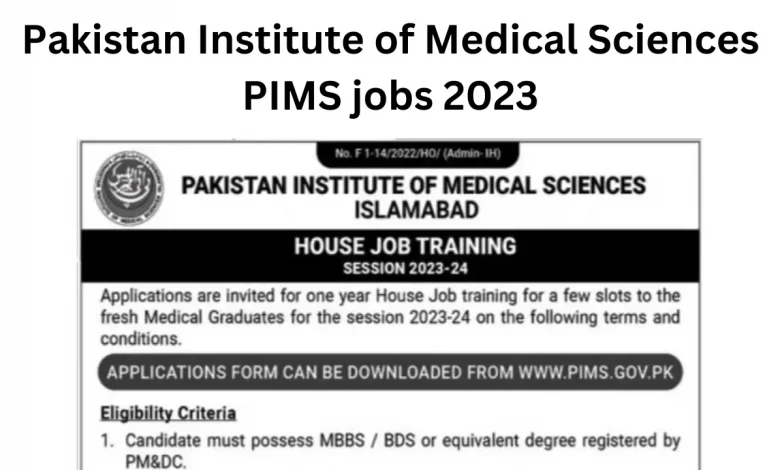 Pakistan Institute of Medical Sciences PIMS jobs 2023