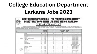 College Education Department Larkana Jobs 2023