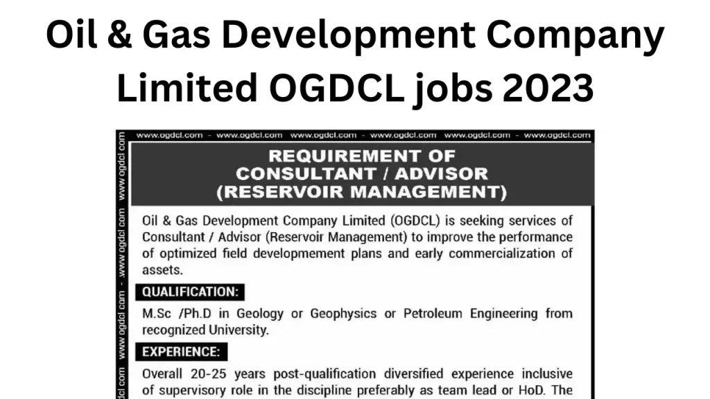 Oil & Gas Development Company Limited OGDCL jobs 2023