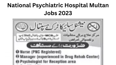 National Psychiatric Hospital Multan Jobs 2023