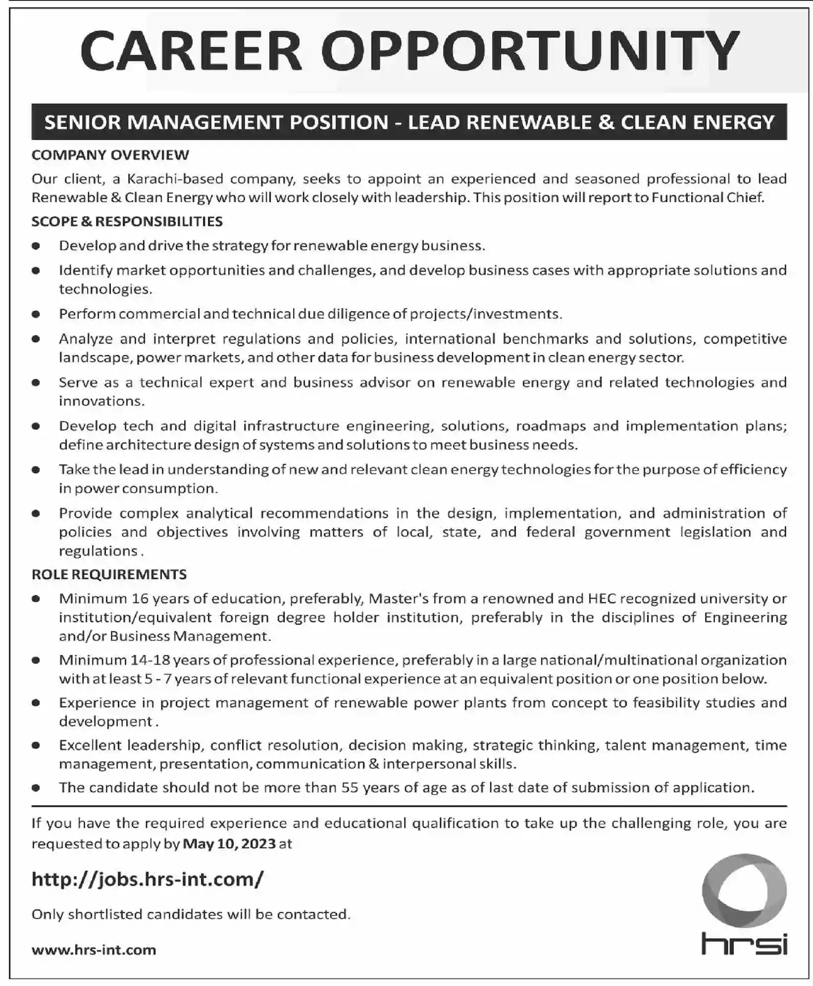 Manager Lead Renewable & Clean Energy Jobs 2023