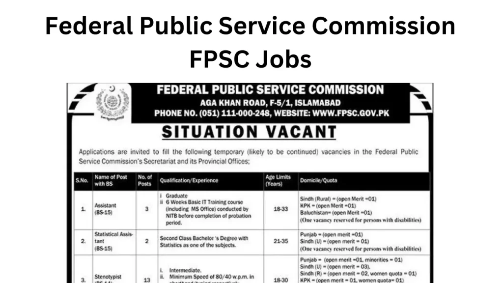 Federal Public Service Commission FPSC Jobs