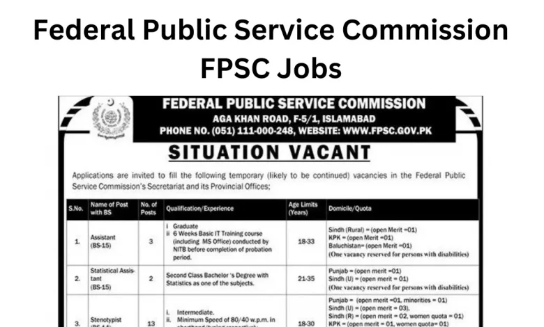 Federal Public Service Commission FPSC Jobs