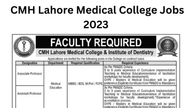 CMH Lahore Medical College Jobs 2023