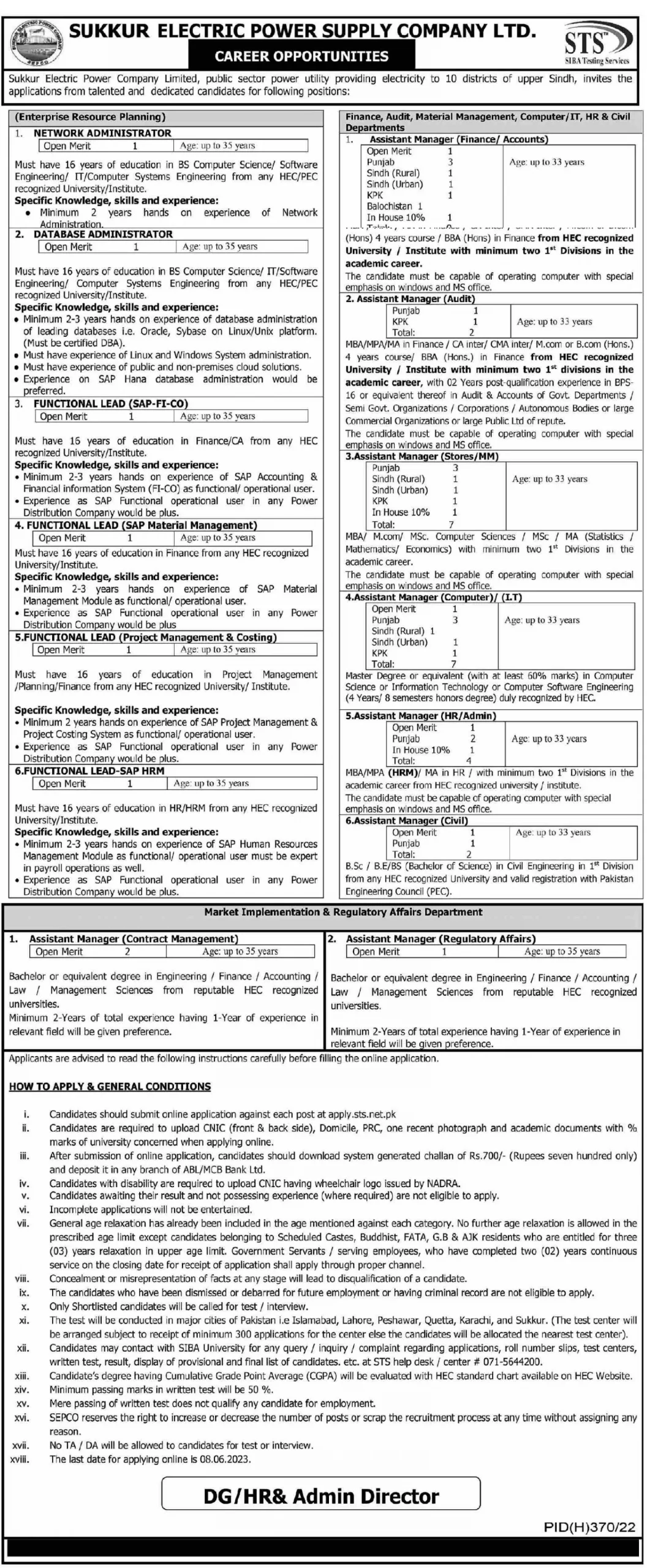 Sukkur Electric Power Supply Company SEPCO Jobs 2023