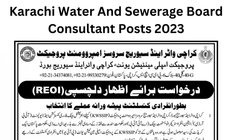 Karachi Water And Sewerage Board Consultant Posts 2023
