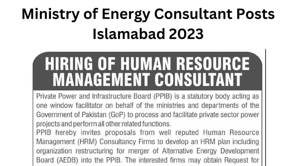 Ministry of Energy Consultant Posts Islamabad 2023