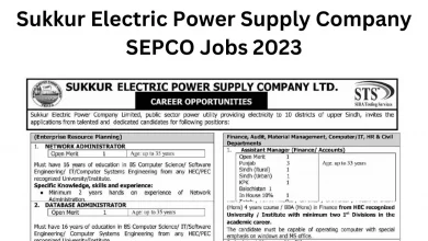 Sukkur Electric Power Supply Company SEPCO Jobs 2023