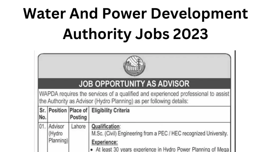 Water And Power Development Authority Jobs 2023