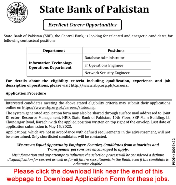 State Bank of Pakistan jobs 2023