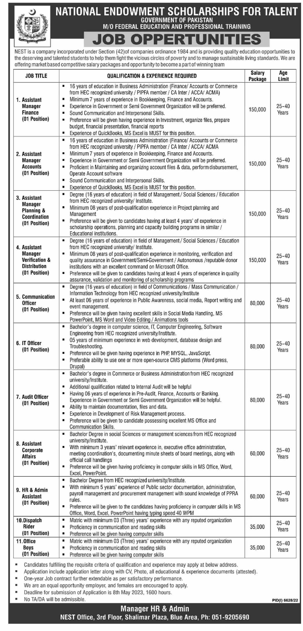 National Endowment Scholarship For Talent NEST Jobs 2023