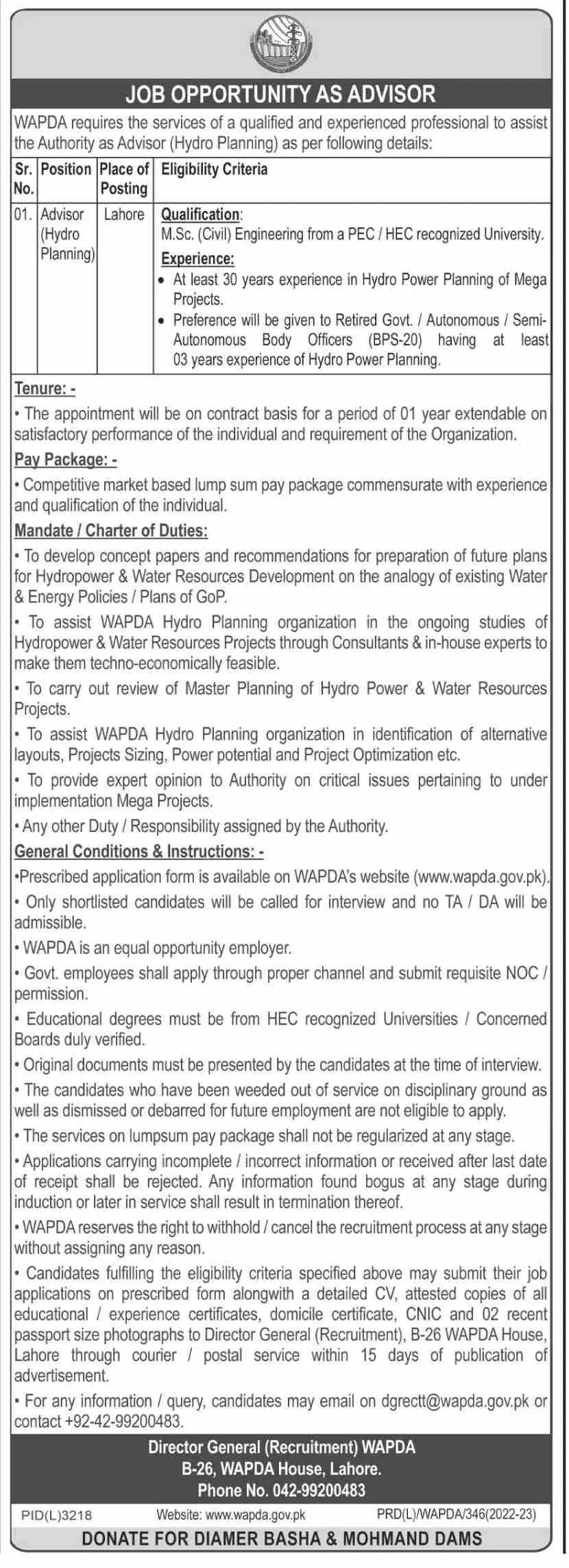 Water And Power Development Authority Jobs 2023